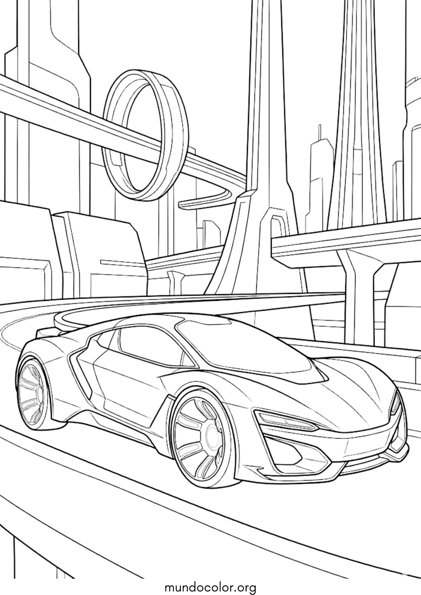 Dibujo de Coche del futuro para colorear