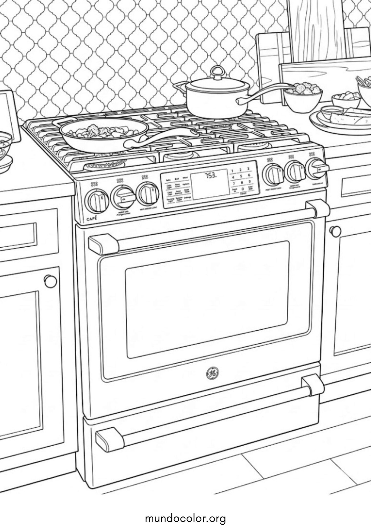 Dibujo de Cocina de gas para colorear