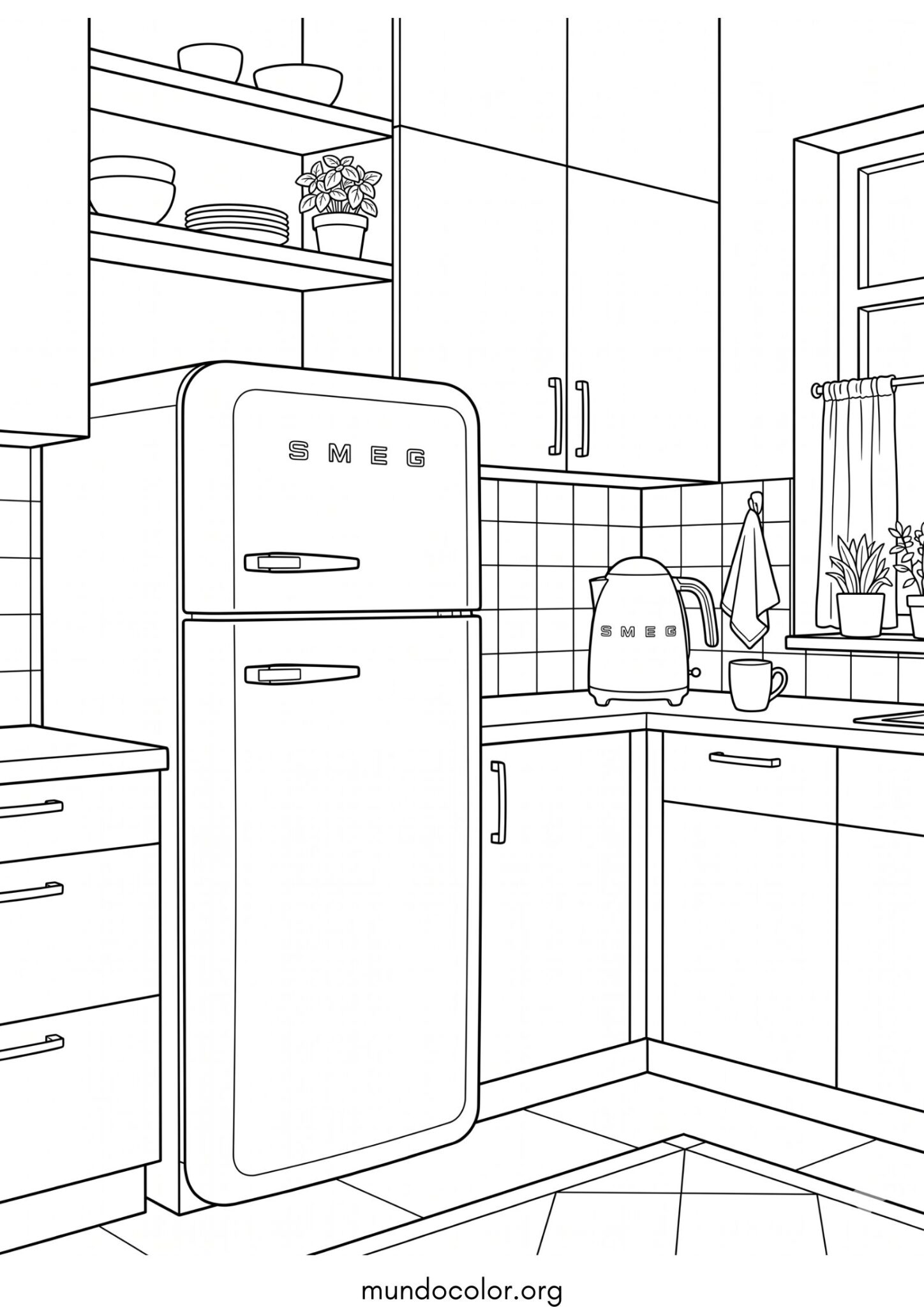 Dibujo de Frigorífico Smeg para colorear