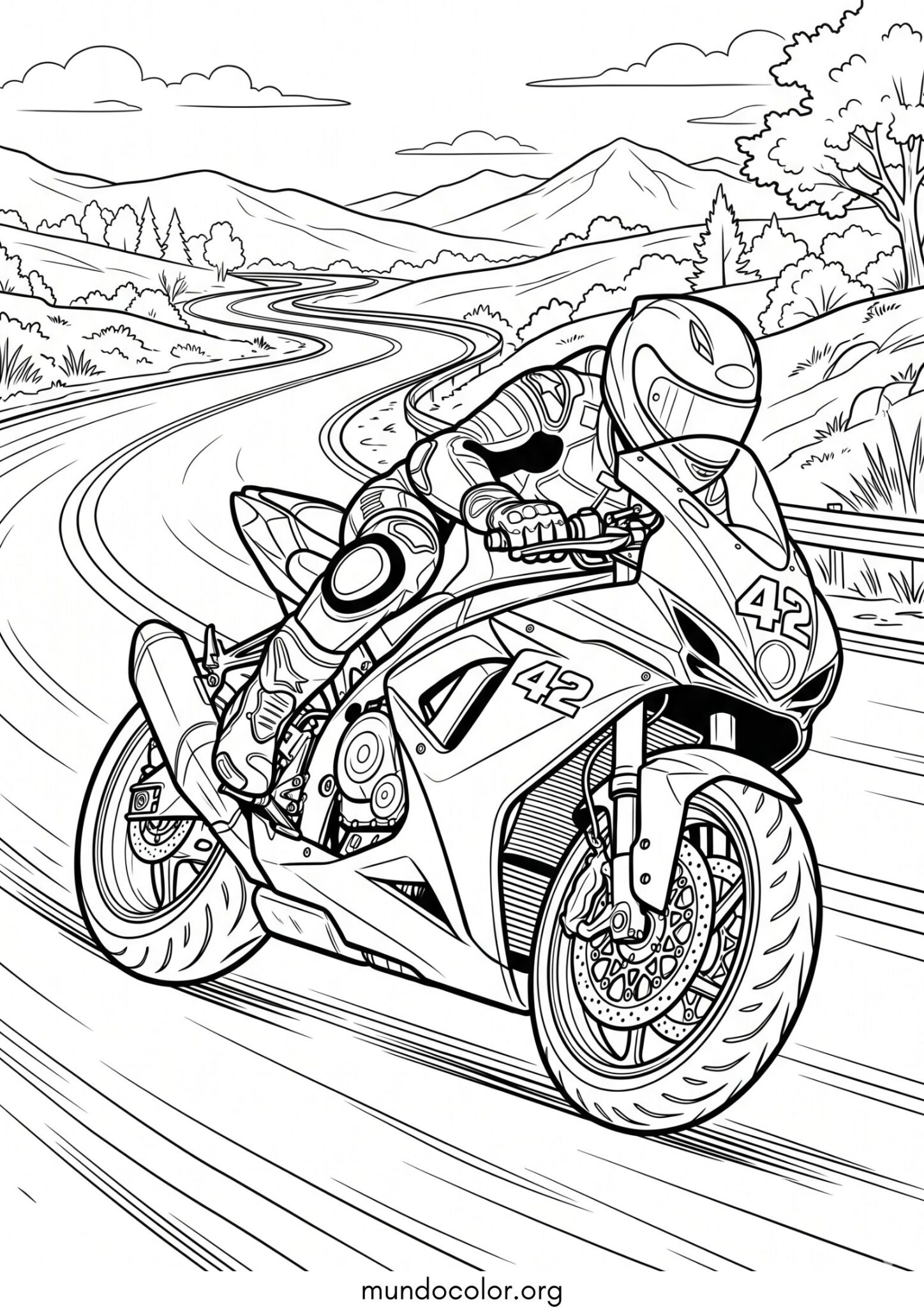 Dibujo de Moto de Marc Márquez para colorear
