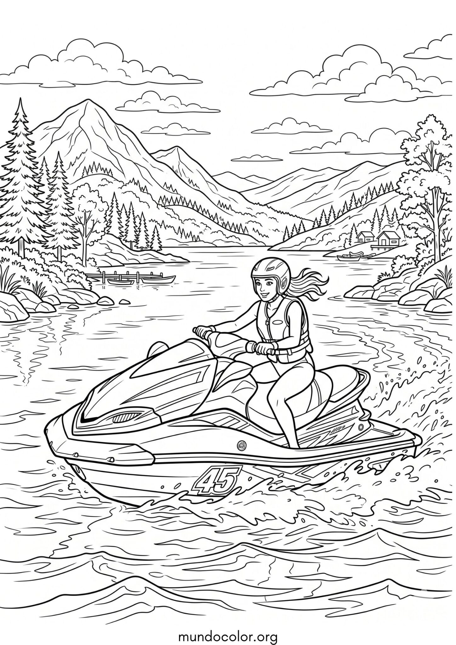 Dibujo de Moto de agua para colorear