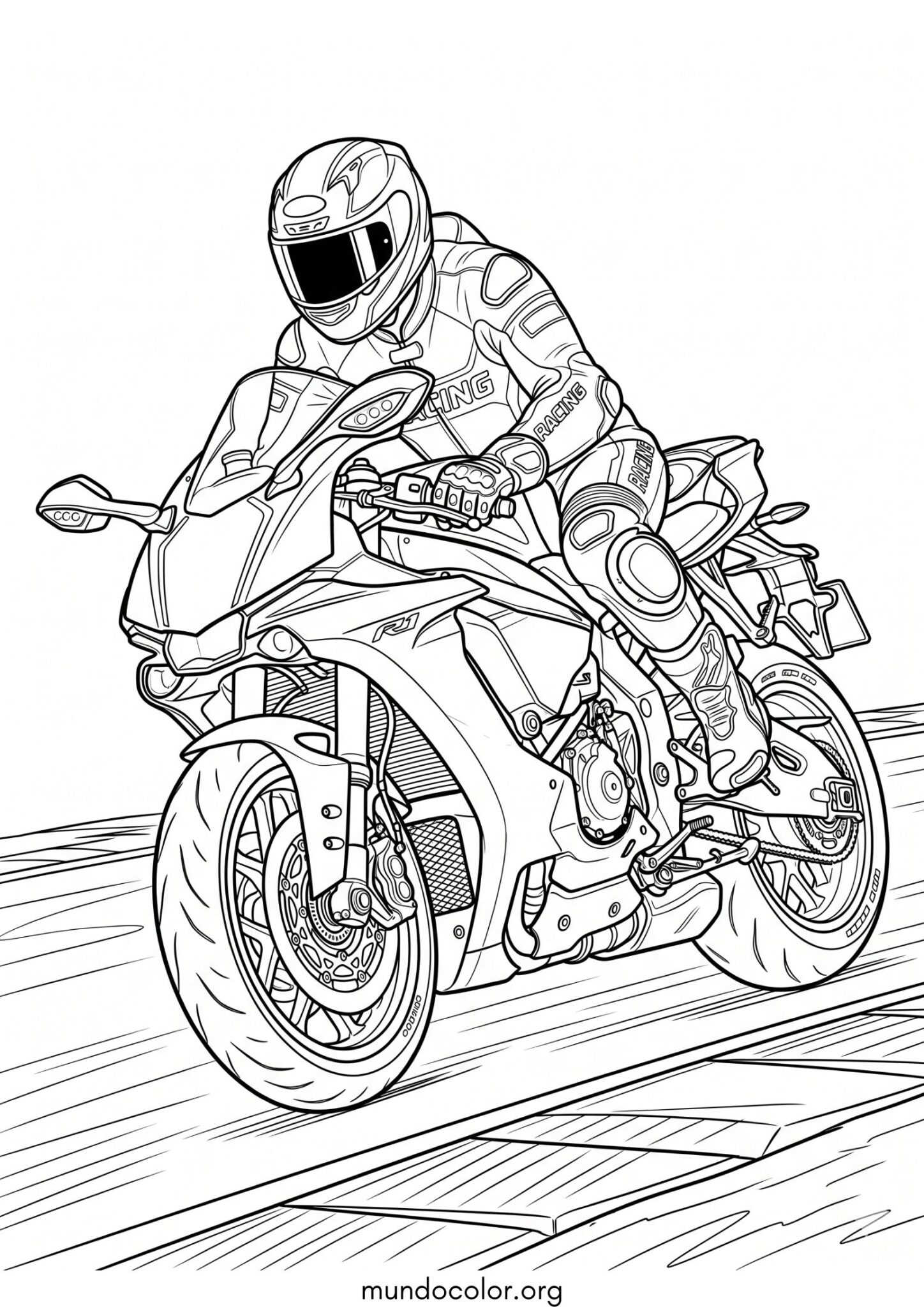 Dibujo de Moto deportiva para colorear