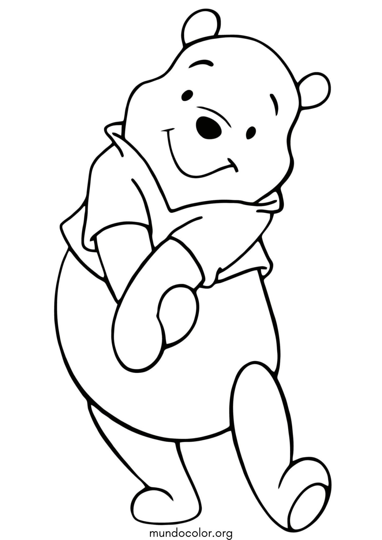 Dibujo de Winnie Pooh tierno para colorear