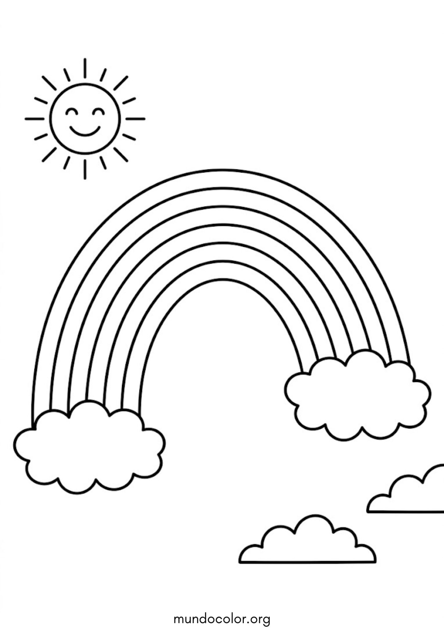 Dibujo de Arcoíris fácil para niños para colorear