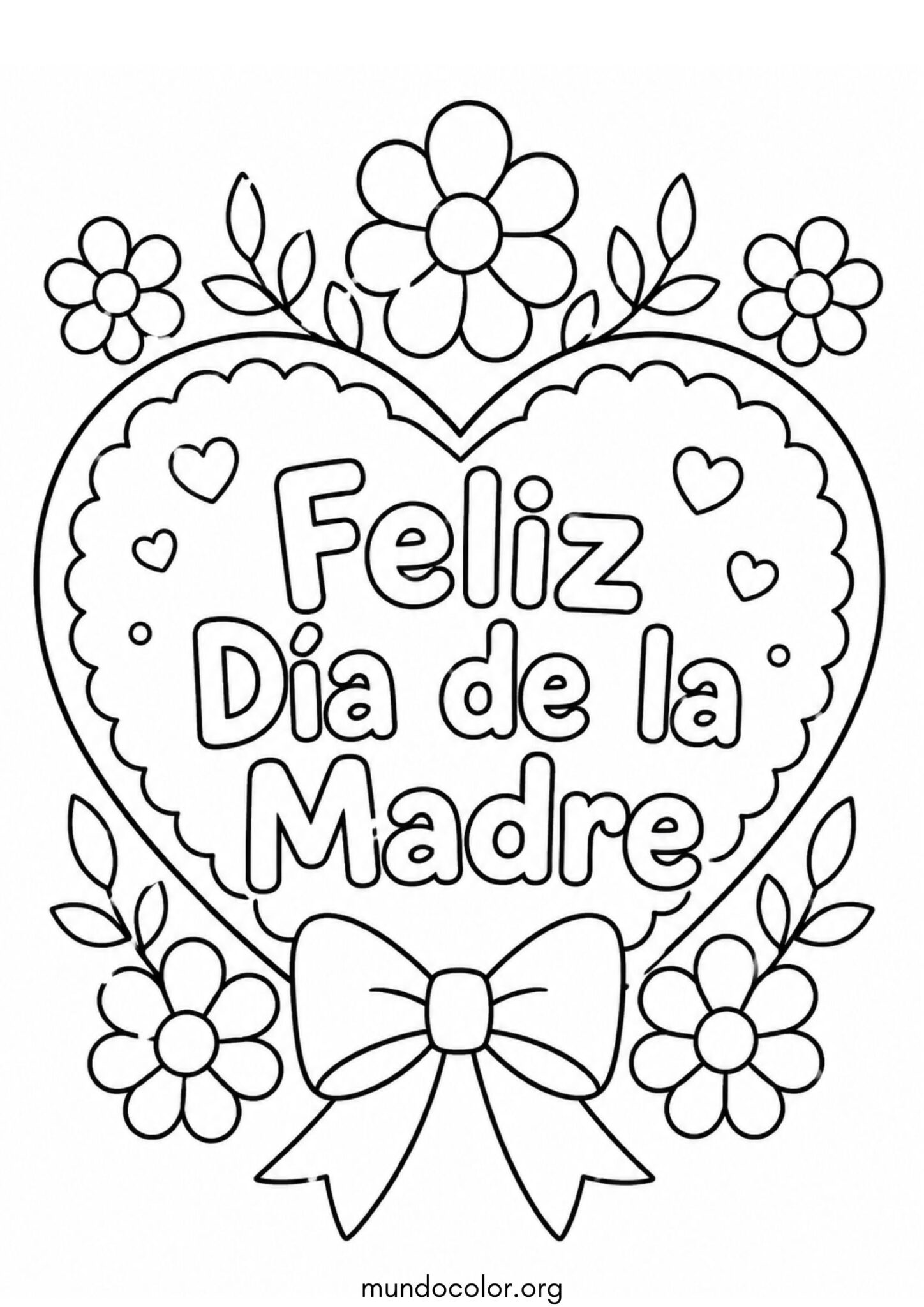 Dibujo de Corazón para el Día de la Madre para colorear