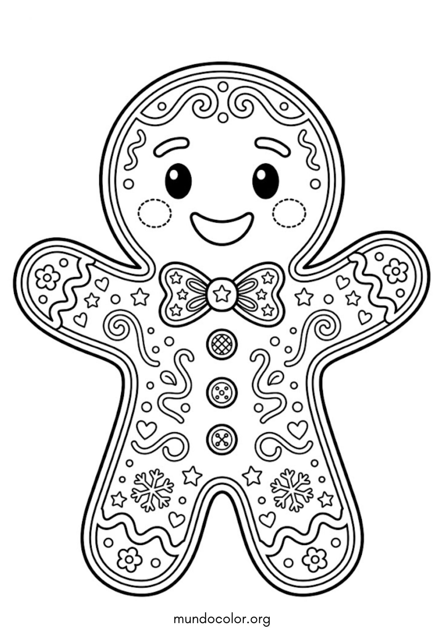 Dibujo de Galleta de jengibre tierna para colorear