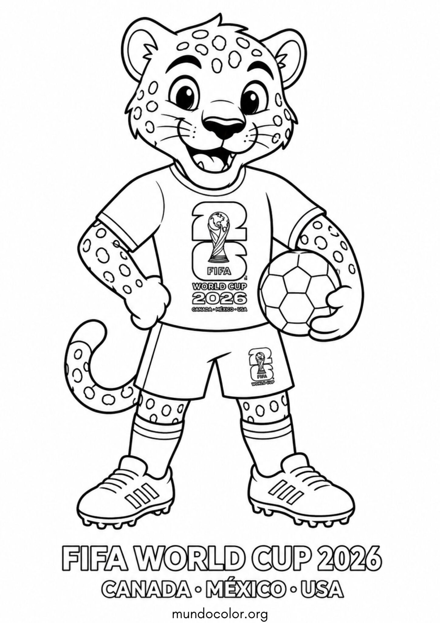 Dibujo de Mascota del Mundial 2026 para colorear