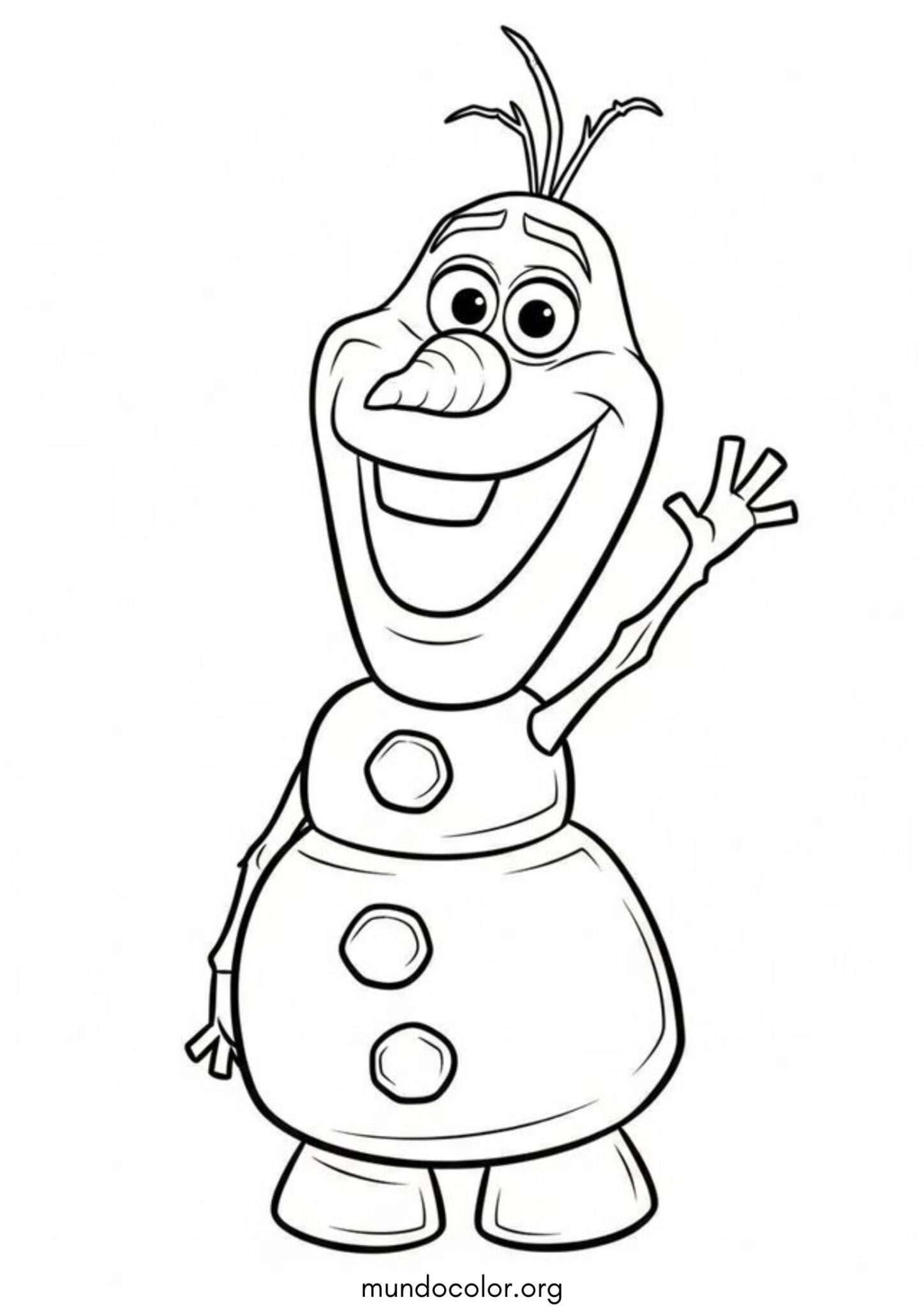 Dibujo de Muñeco de nieve Olaf para colorear