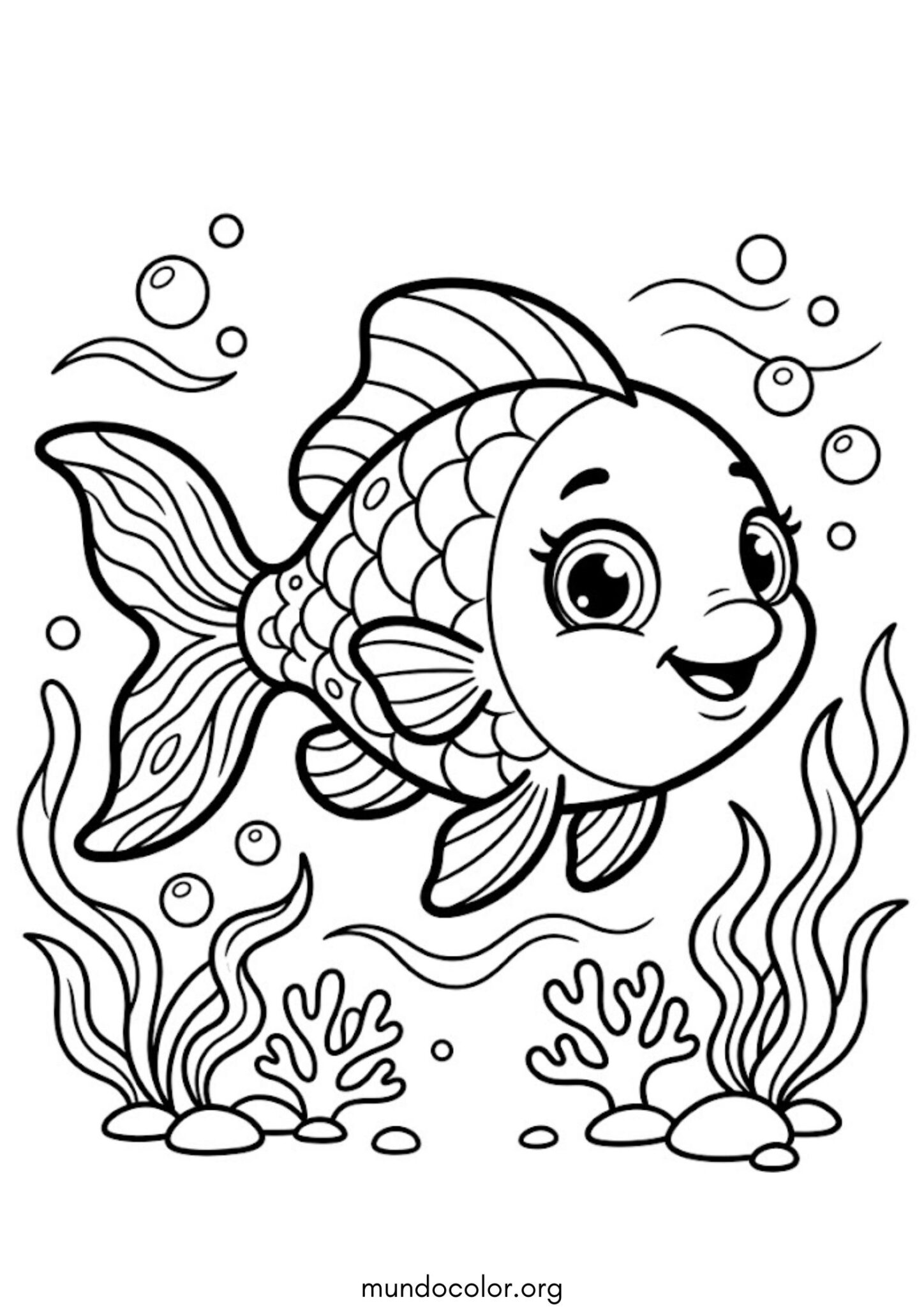 Dibujo de Pez tierno para colorear