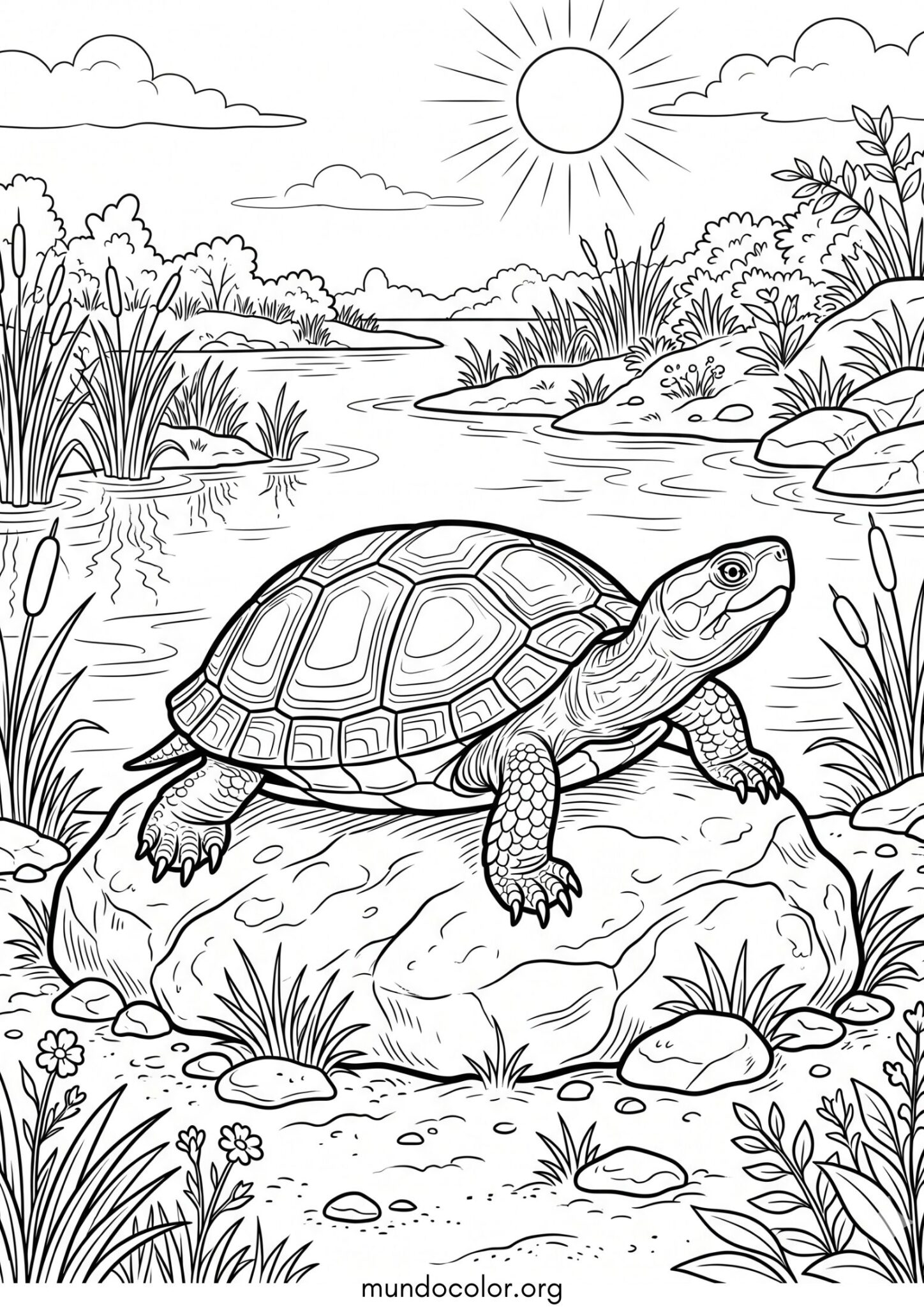 Dibujo de Tortuga de agua dulce para colorear
