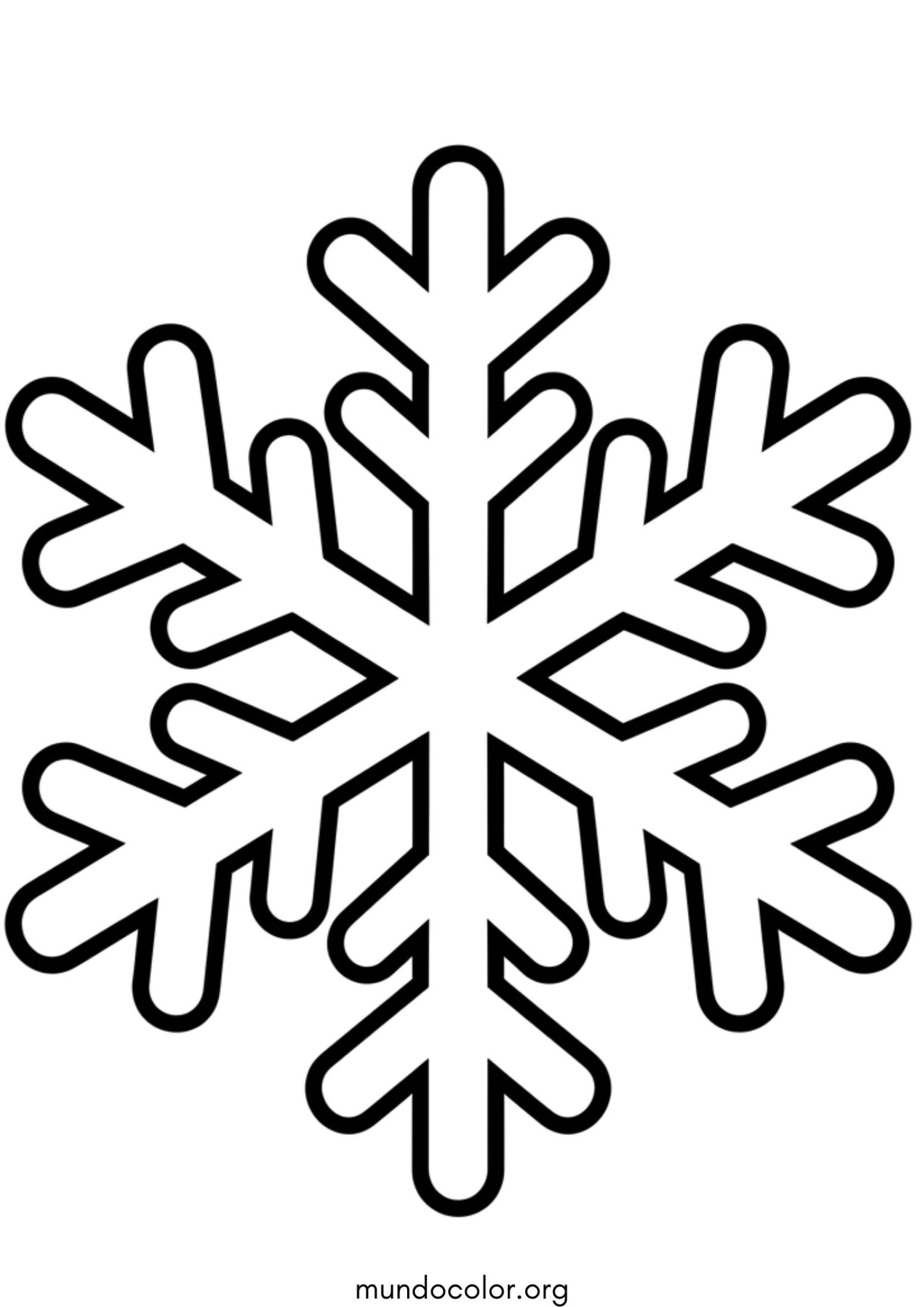 Dibujo de Copo de nieve fácil para niños para colorear