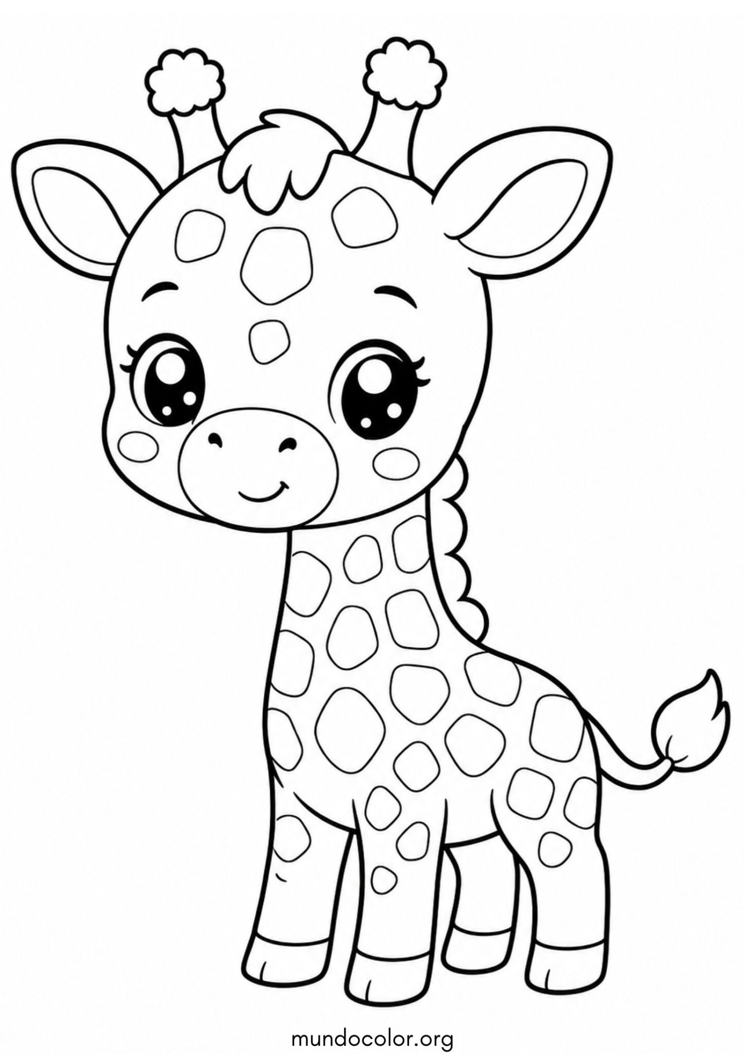 Dibujo de Jirafa kawaii para colorear