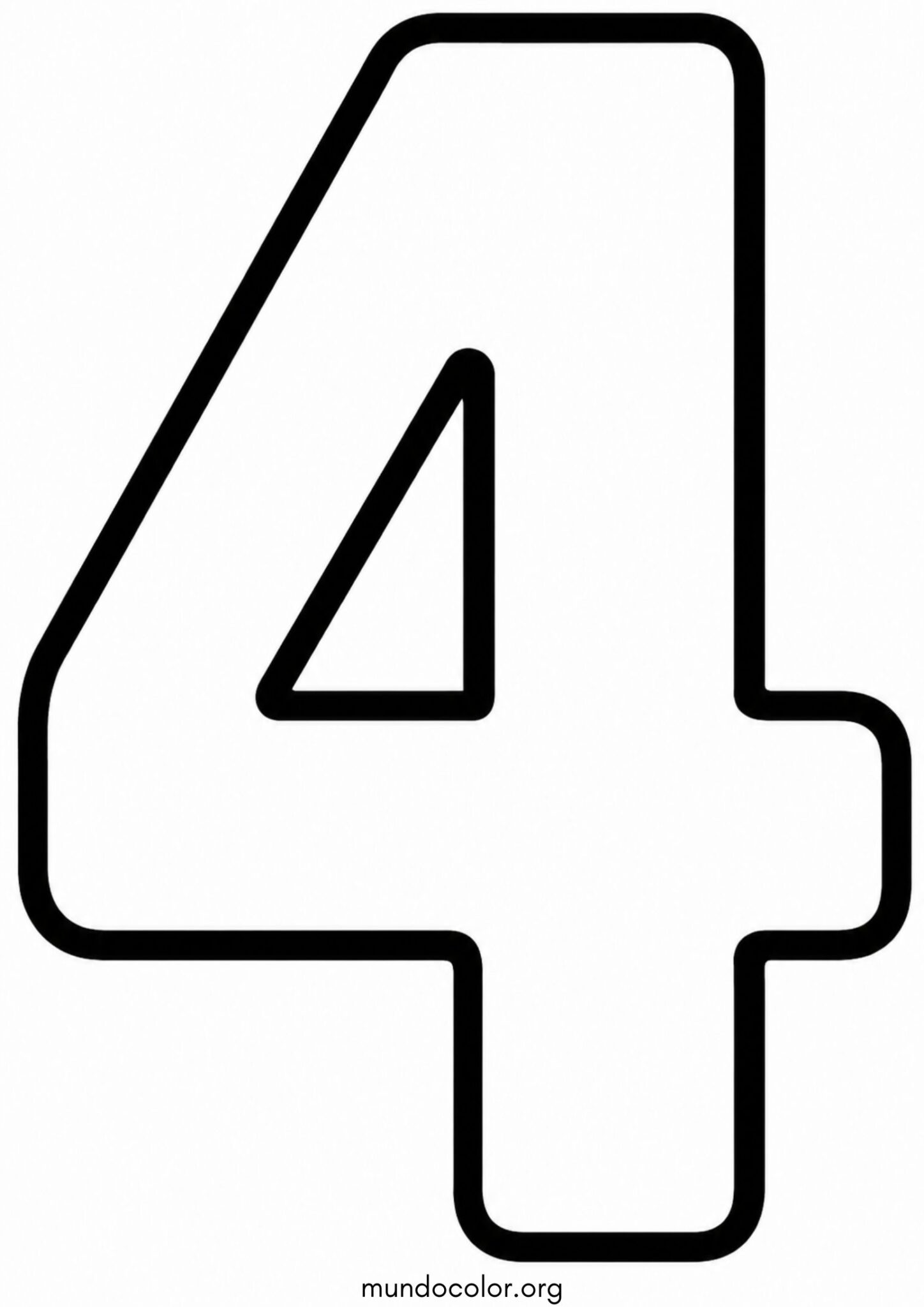 Dibujo de Número 4 (cuatro) para colorear