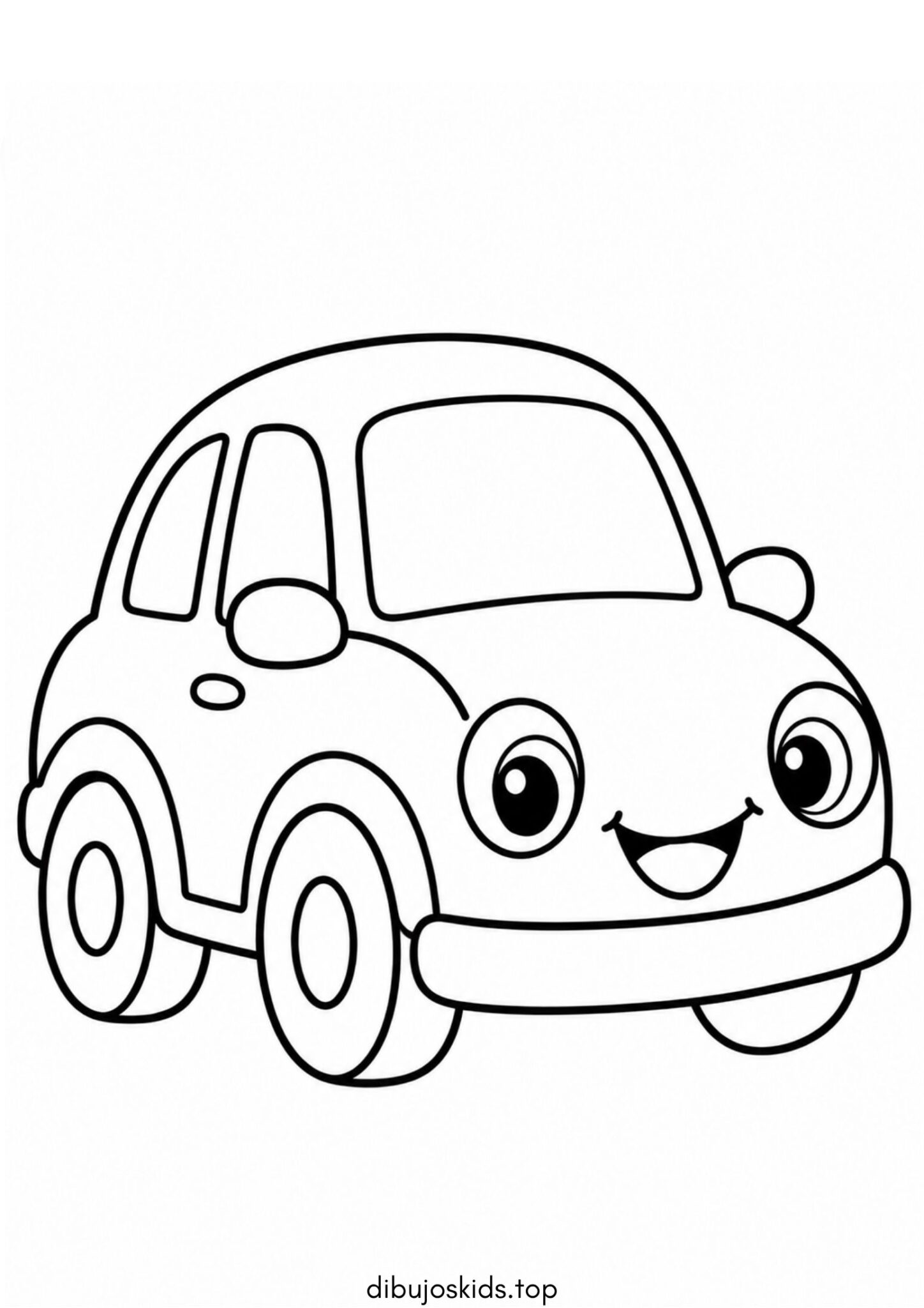 Dibujo de Autito simple para bebés para colorear