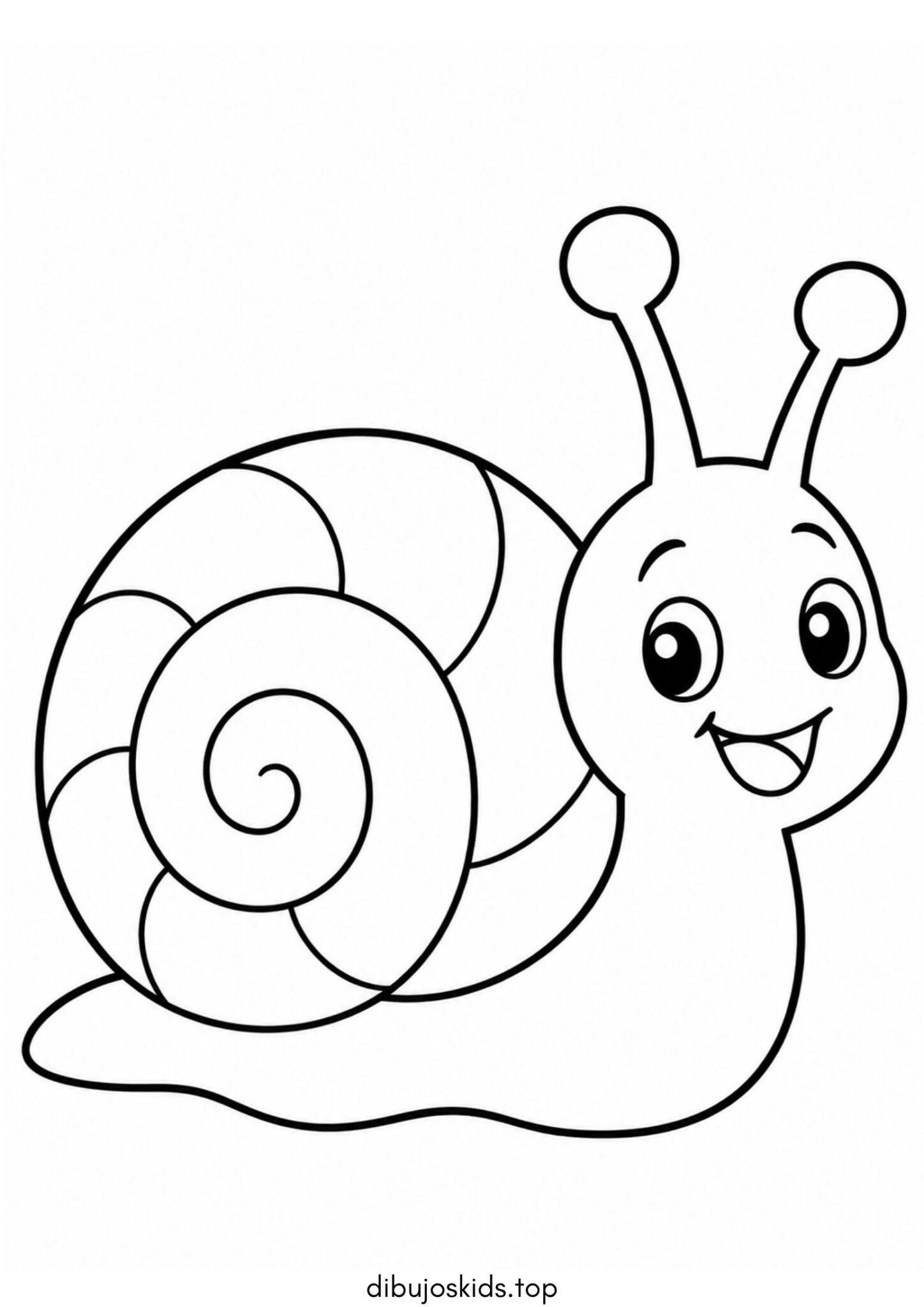 Dibujo de Caracol simple para bebés para colorear