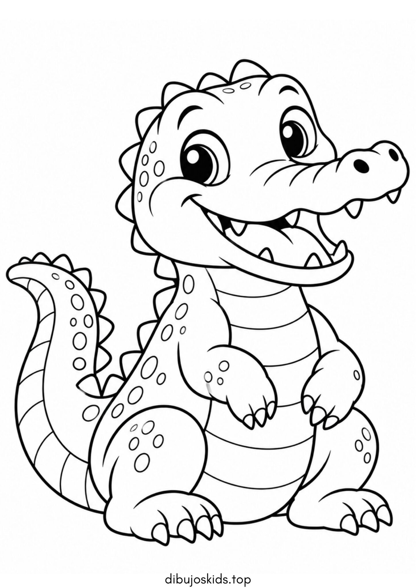 Dibujo de Cocodrilo tierno para colorear