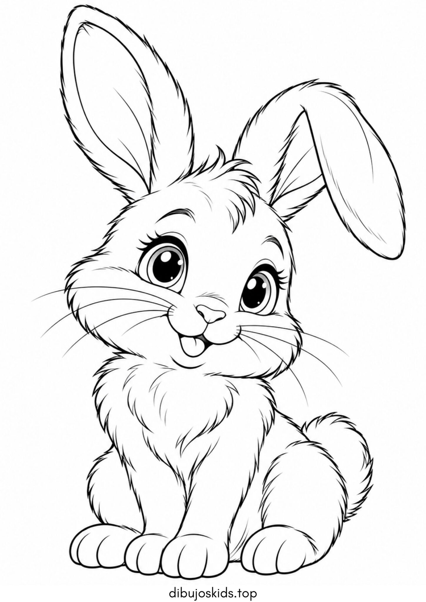 Dibujo de Conejito bebé tierno para colorear