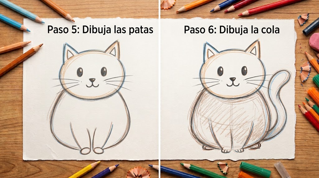 Dibuja un gato paso a paso