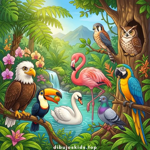 Dibujo de Pájaros 🐦🦜🦩 para colorear