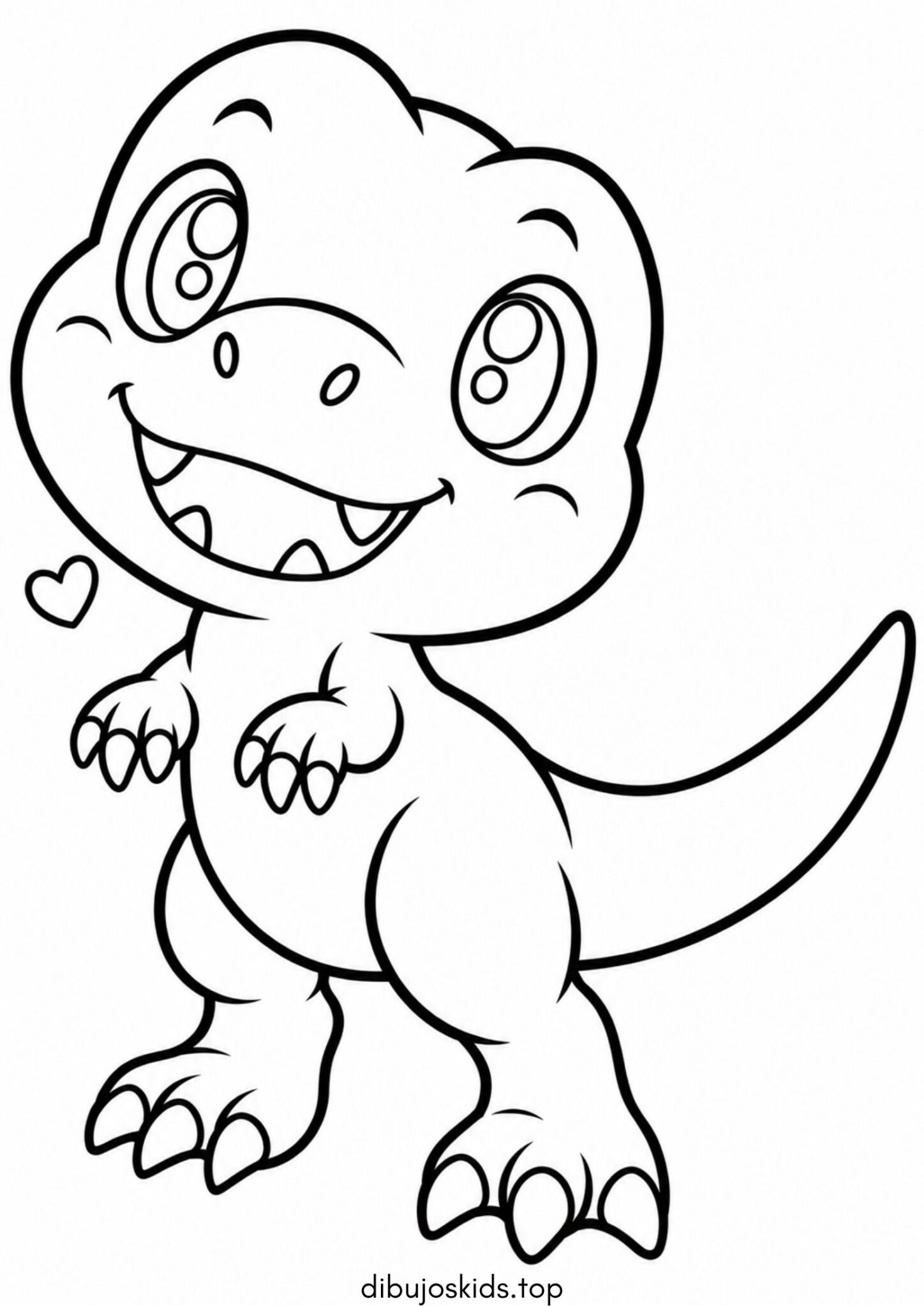Dibujo de Dinosaurio kawaii / tierno para imprimir Dibujo de Dinosaurio kawaii / tierno para colorear