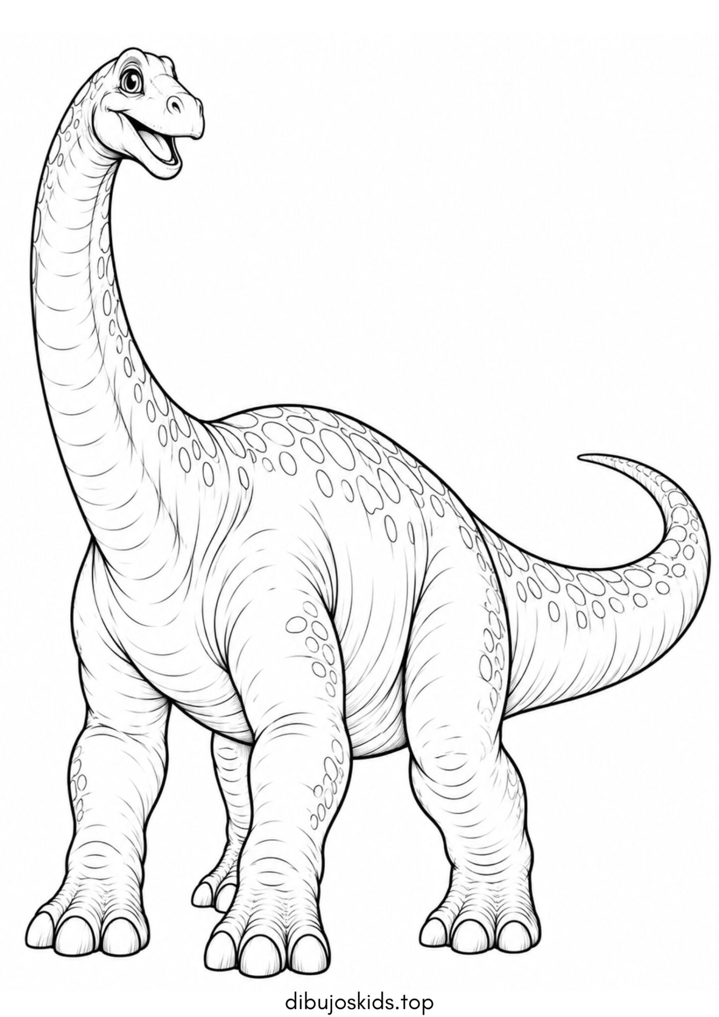 Dibujo de Dinosaurio – Diplodocus / Brontosaurio de cuello largo para imprimir Dibujo de Dinosaurio – Diplodocus / Brontosaurio de cuello largo para colorear