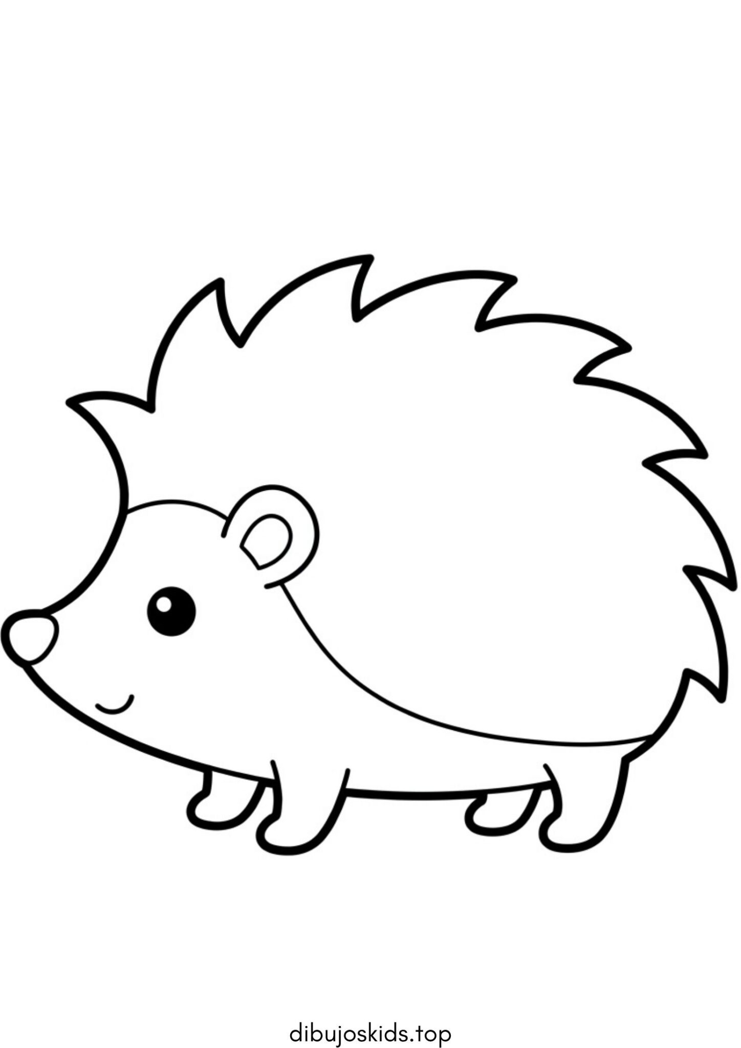 Dibujo de Erizo simple para bebés para colorear