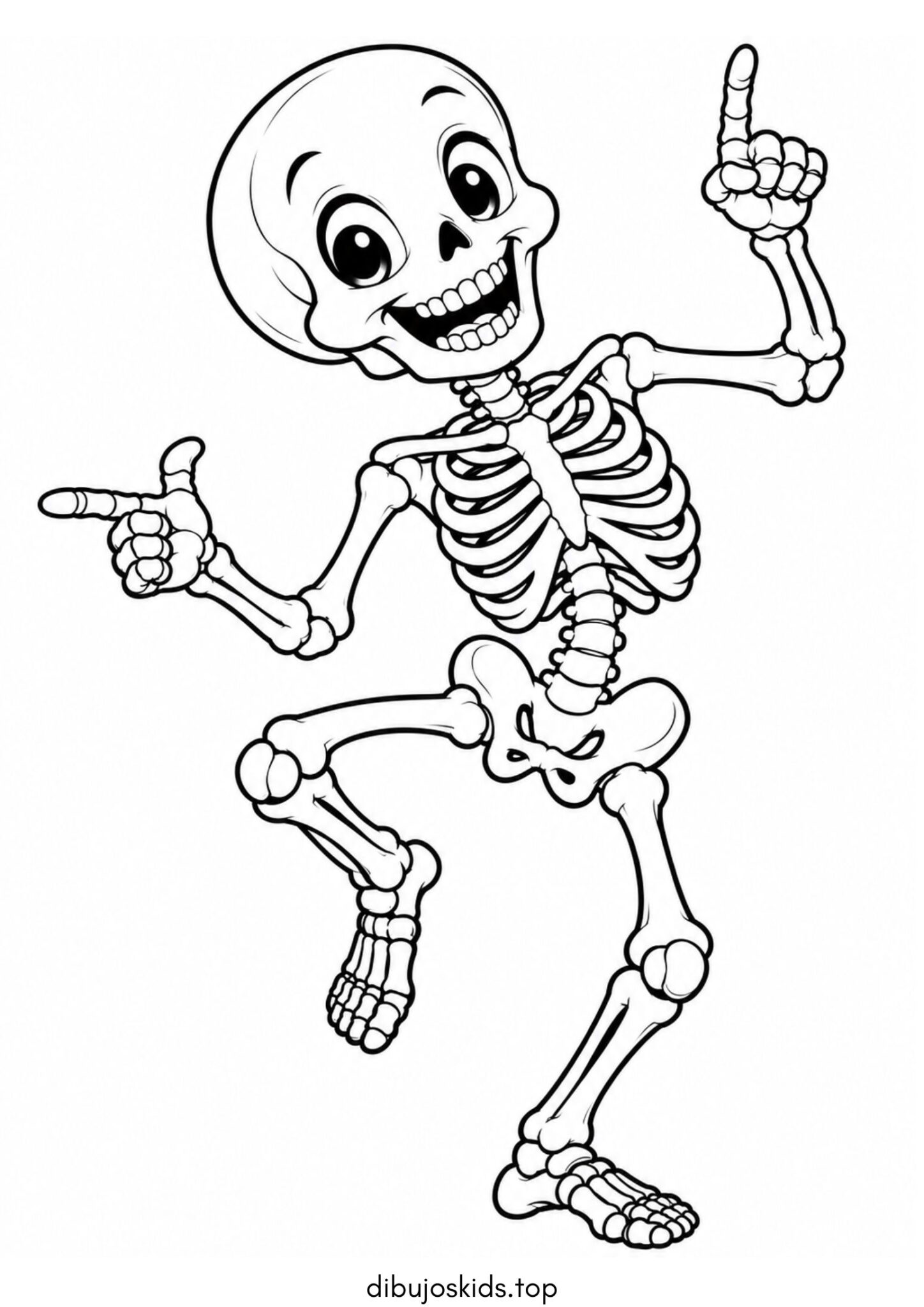 Dibujo de Esqueleto bailando de Halloween para colorear