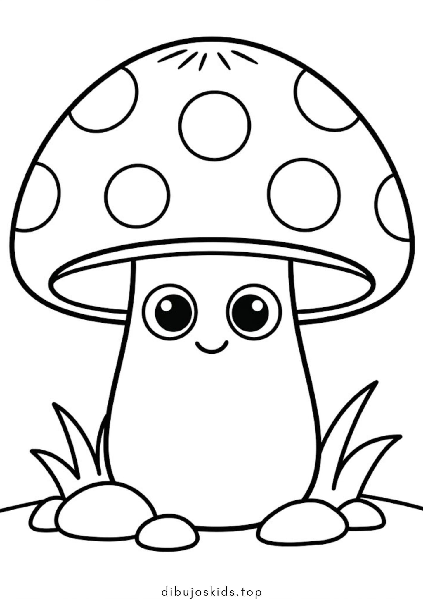 Dibujo de Hongo simple para bebés para colorear