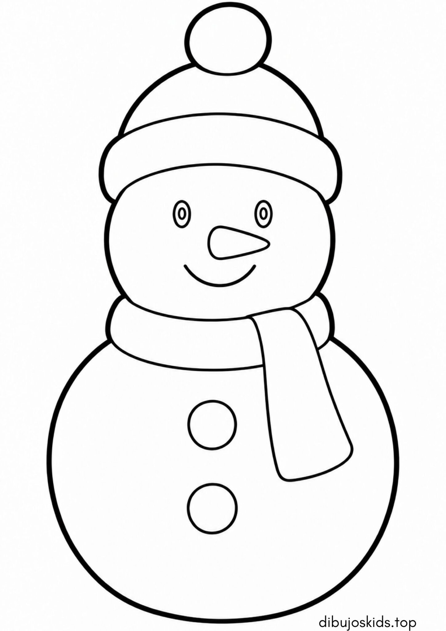 Dibujo de Muñeco de nieve simple para bebés para colorear