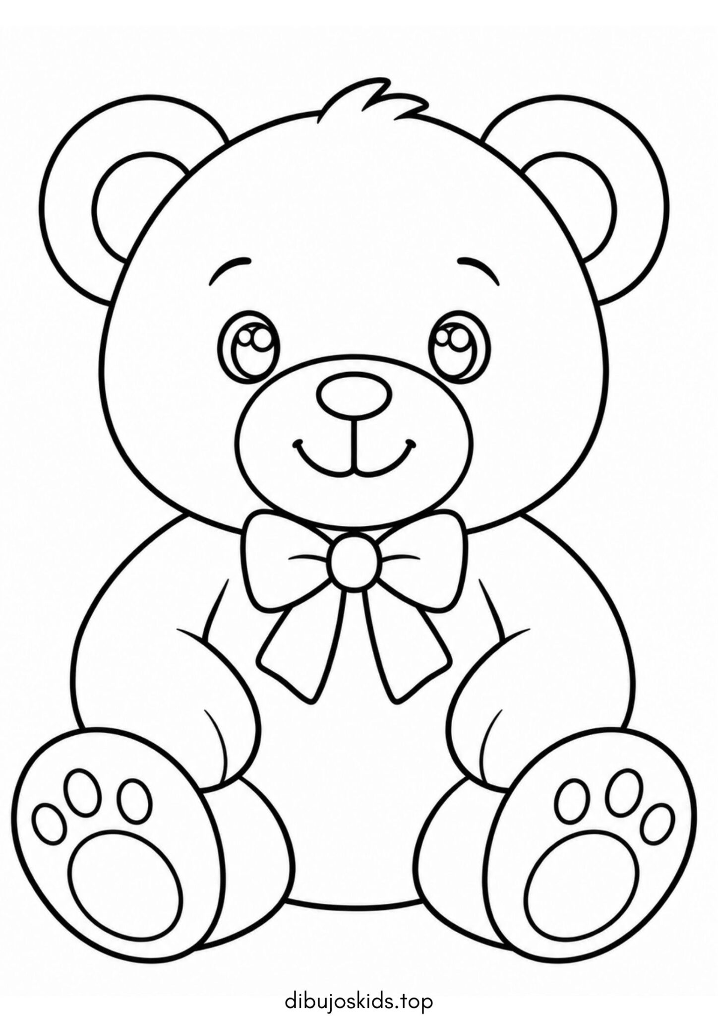 Dibujo de Osito de peluche simple para bebés para colorear