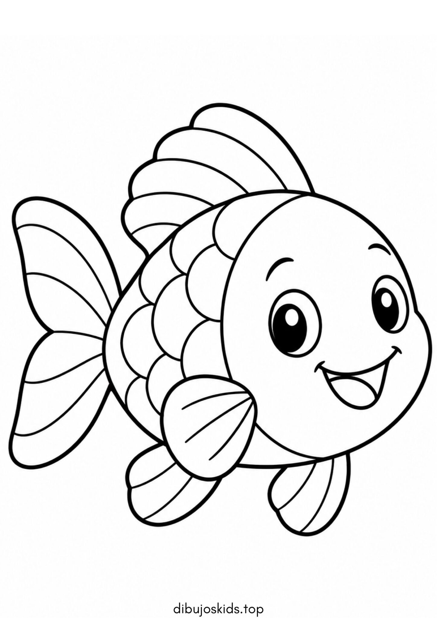 Dibujo de Pececito simple para colorear