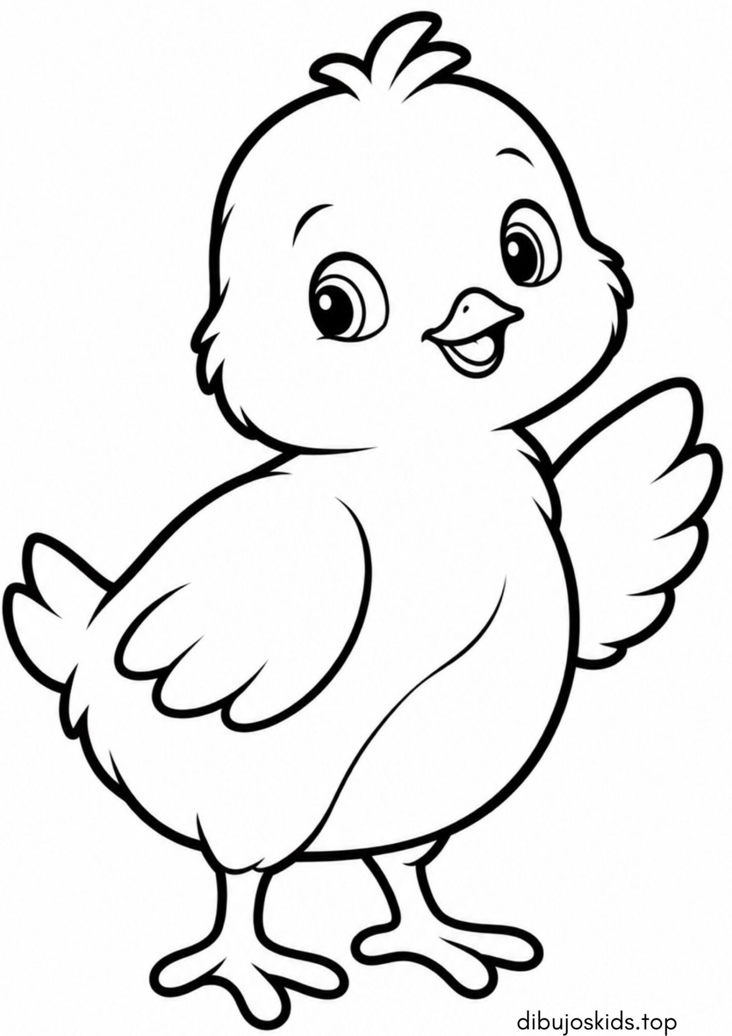 Dibujo de Pollito tierno para imprimir Dibujo de Pollito tierno para colorear