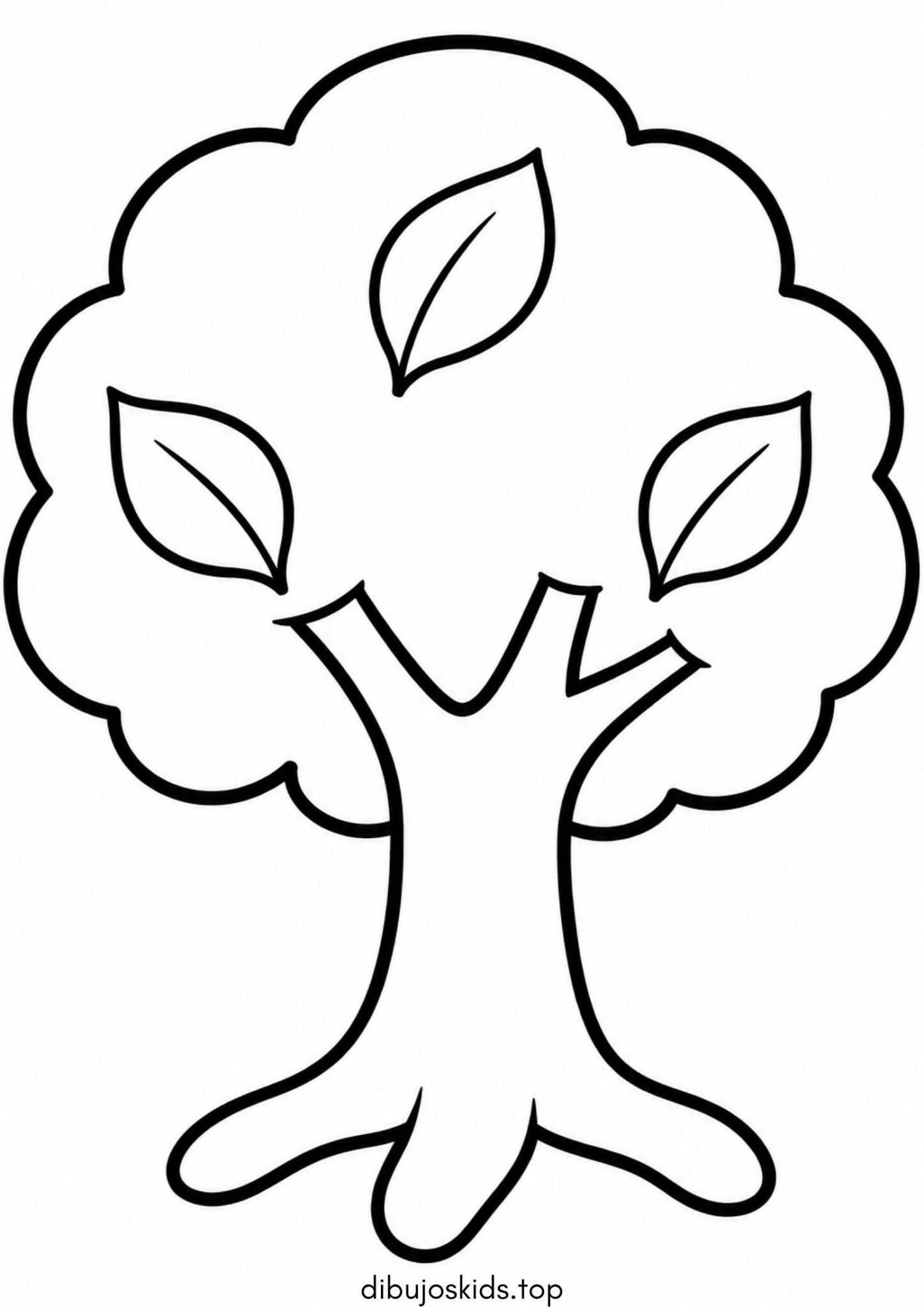 Dibujo de Árbol simple para bebés para colorear